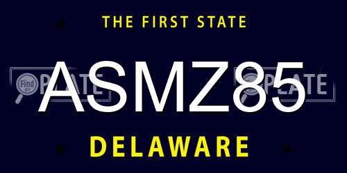 ASMZ85 Delaware License Plate