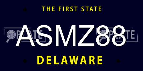 ASMZ88 Delaware License Plate
