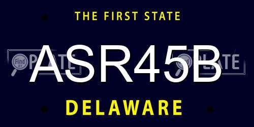 ASR45B Delaware License Plate