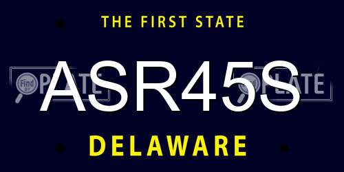 ASR45S Delaware License Plate