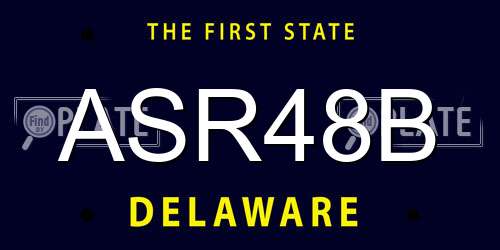 ASR48B Delaware License Plate