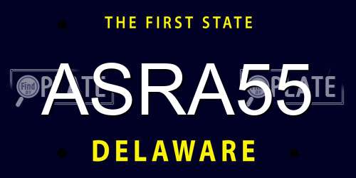 ASRA55 Delaware License Plate