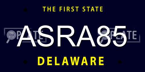 ASRA85 Delaware License Plate
