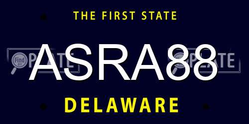 ASRA88 Delaware License Plate