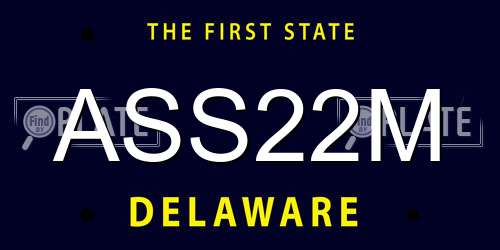ASS22M Delaware License Plate