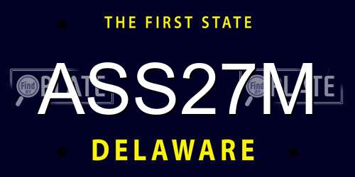ASS27M Delaware License Plate