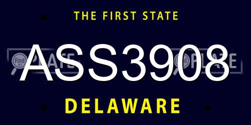 ASS3908 Delaware License Plate
