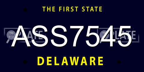 ASS7545 Delaware License Plate