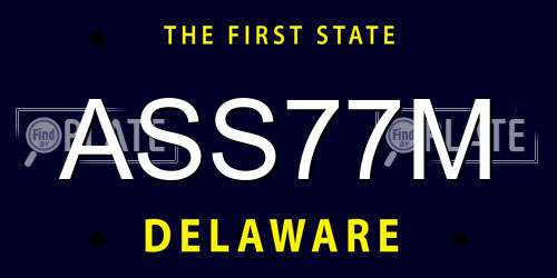 ASS77M Delaware License Plate