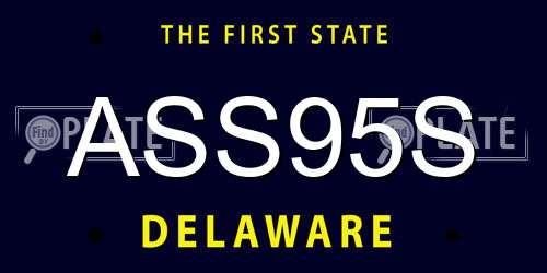 ASS95S Delaware License Plate