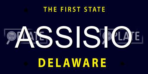 ASSISIO Delaware License Plate