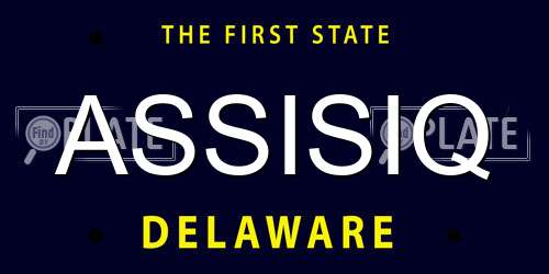 ASSISIQ Delaware License Plate