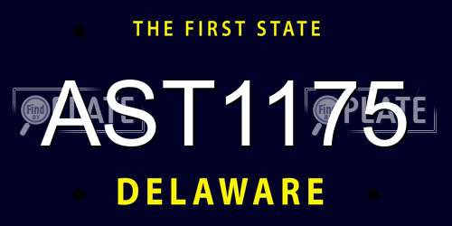AST1175 Delaware License Plate