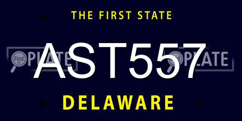 AST557 Delaware License Plate