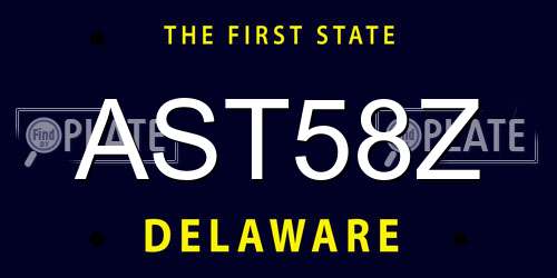 AST58Z Delaware License Plate