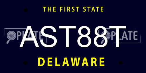 AST88T Delaware License Plate