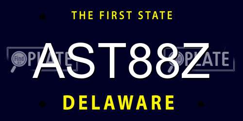 AST88Z Delaware License Plate
