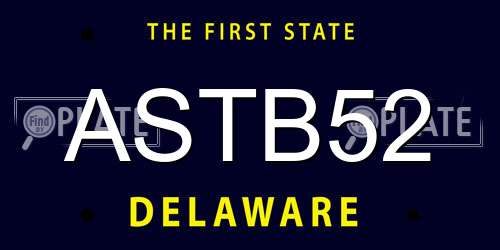 ASTB52 Delaware License Plate