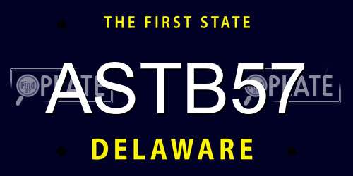 ASTB57 Delaware License Plate