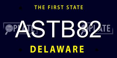 ASTB82 Delaware License Plate