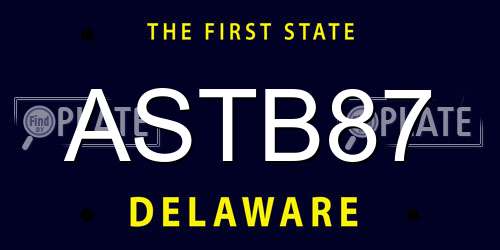 ASTB87 Delaware License Plate