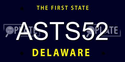 ASTS52 Delaware License Plate