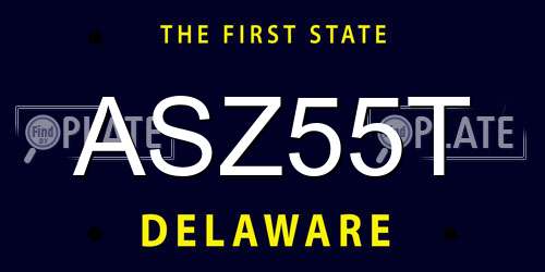 ASZ55T Delaware License Plate