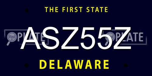 ASZ55Z Delaware License Plate