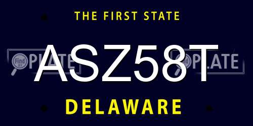 ASZ58T Delaware License Plate