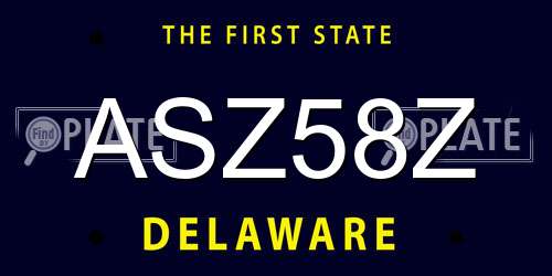 ASZ58Z Delaware License Plate