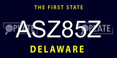 ASZ85Z Delaware License Plate