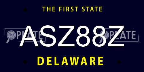 ASZ88Z Delaware License Plate