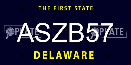ASZB57 Delaware License Plate