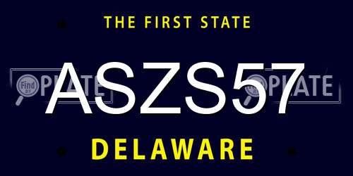 ASZS57 Delaware License Plate