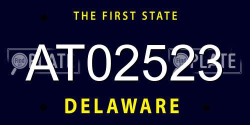 AT02523 Delaware License Plate