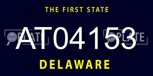 AT04153 Delaware License Plate