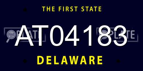 AT04183 Delaware License Plate