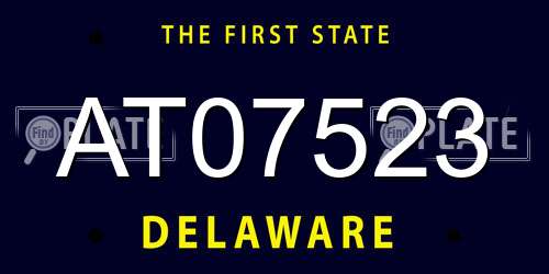 AT07523 Delaware License Plate