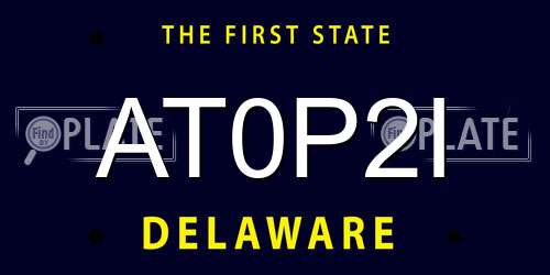AT0P2I Delaware License Plate
