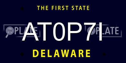 AT0P7I Delaware License Plate