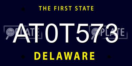 AT0T573 Delaware License Plate