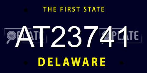 AT23741 Delaware License Plate