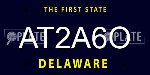 AT2A6O Delaware License Plate