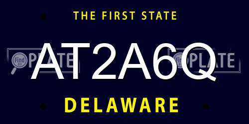 AT2A6Q Delaware License Plate