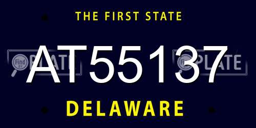 AT55137 Delaware License Plate