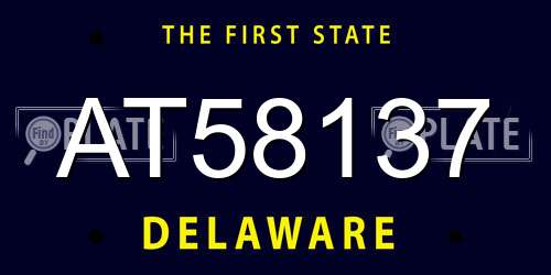 AT58137 Delaware License Plate