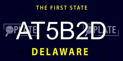 AT5B2D Delaware License Plate