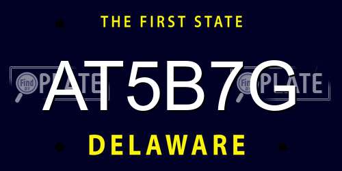 AT5B7G Delaware License Plate