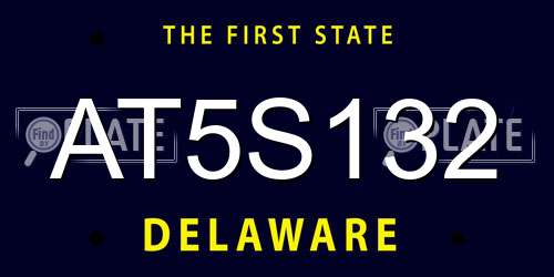 AT5S132 Delaware License Plate