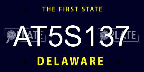 AT5S137 Delaware License Plate